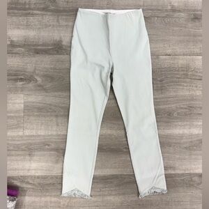 Lysse Medium Light Gray Fringed Hem Leggings